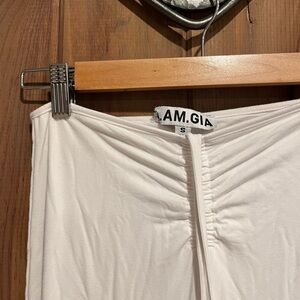 I AM GIA white front tie pants